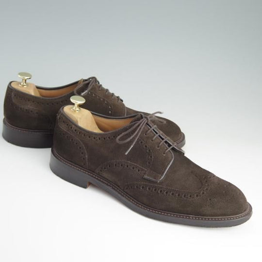 美品★(英)チーニー 8.5E【定価￥66,960-★HAVELOCK/フルブローグ】125ラスト/スエード/濃茶/メンズ/CHEANEY★e022