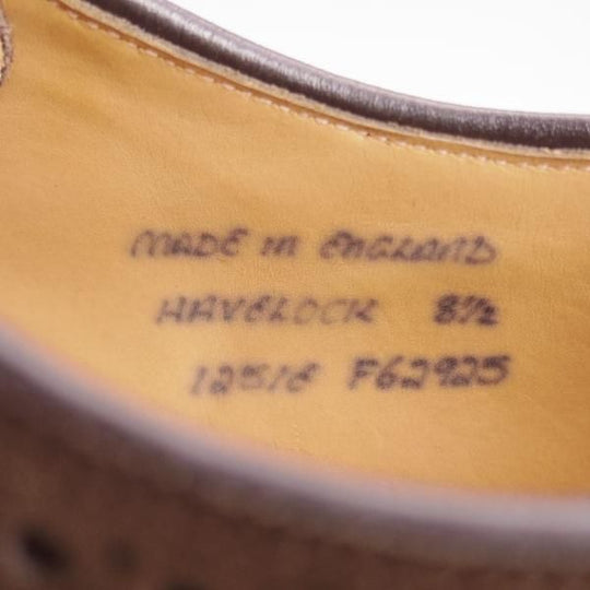 美品★(英)チーニー 8.5E【定価￥66,960-★HAVELOCK/フルブローグ】125ラスト/スエード/濃茶/メンズ/CHEANEY★e022