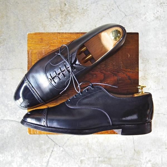 ★オールデン 9.5E【貴重★ブルックスブラザーズ別注/パンチドキャップトゥ】9159/カーフ/黒/メンズ/BROOKS BROTHERS/Alden★e026