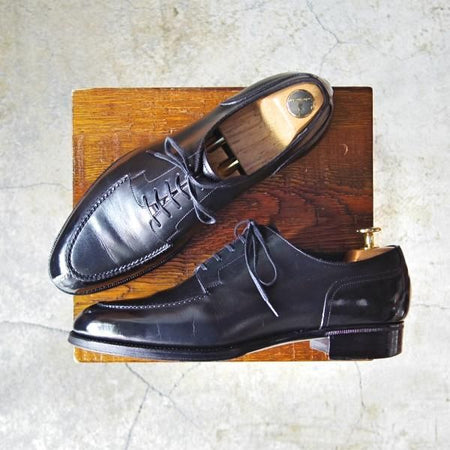 美品★三陽山長 SIZE 7.5【定価￥97,200-★勘三郎/R2010ラスト】KANZABURO/Uチップ/カーフ/黒/メンズ/SanyoYamacho★e027