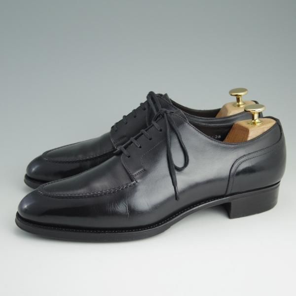 美品★三陽山長 SIZE 7.5【定価￥97,200-★勘三郎/R2010ラスト】KANZABURO/Uチップ/カーフ/黒/メンズ/SanyoYamacho★e027