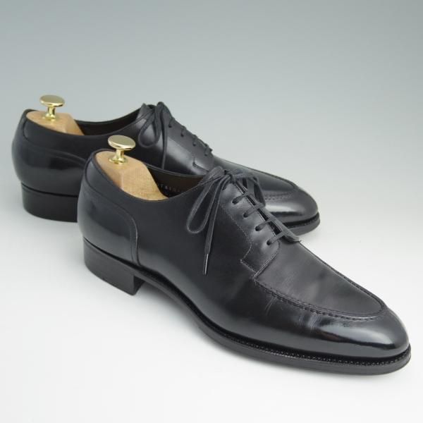 美品★三陽山長 SIZE 7.5【定価￥97,200-★勘三郎/R2010ラスト】KANZABURO/Uチップ/カーフ/黒/メンズ/SanyoYamacho★e027