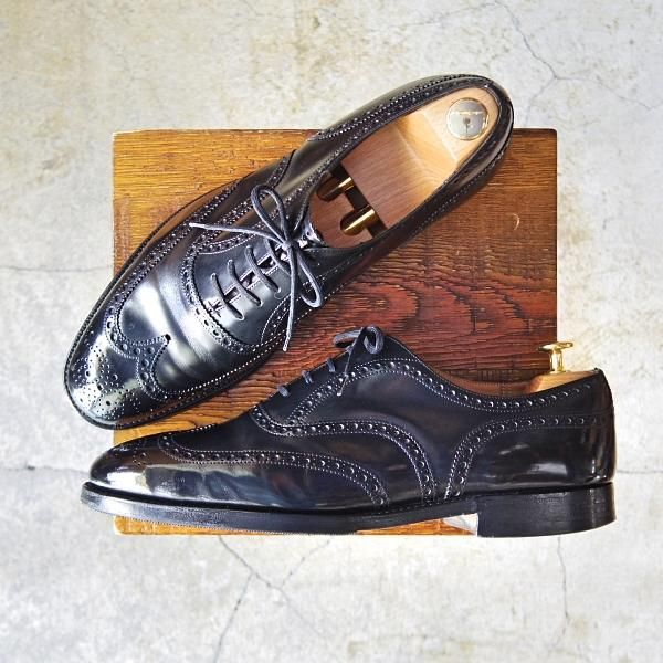 極上★チャーチ 95F/UK9.5【貴重★73ラスト/CHETWYND似寄りモデル】NENE/フルブローグ/ポリッシュドバインダーカーフ/黒/Church's★e028