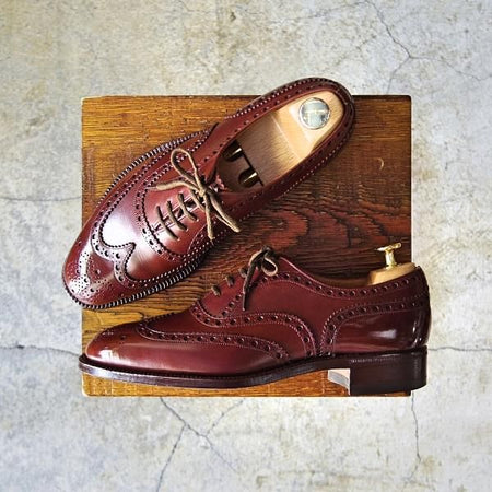 美品★チャーチ 55F/UK5.5【旧チャーチ★73ラスト/CHETWYND/チェットウィンド】3都市ロゴ/フルブローグ/茶/カーフ/Church's★e031