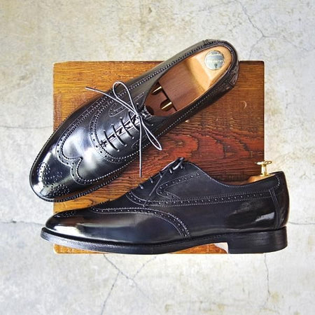 極上★チャーチ US9.5E/UK9【貴重★ブルックスブラザーズ別注/BROOKS ENGLISH/89ラスト】旧チャーチ/カーフ/黒/Church's★e034