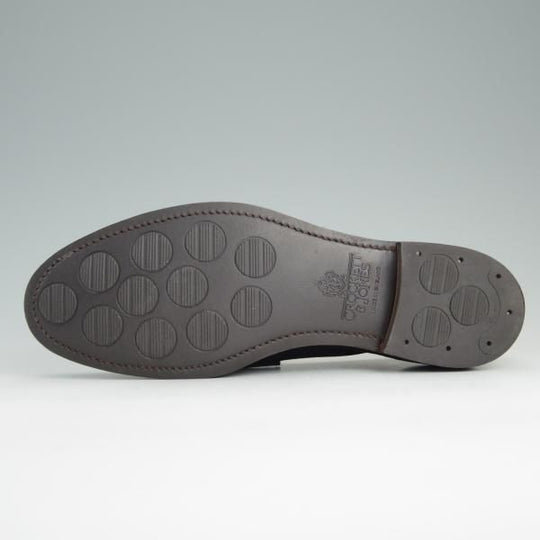 極美品★クロケット&ジョーンズ 7E【★コインローファー/376ラスト/RICHMOND 2】シティソール/スエード/紺/メンズ/Crockett&Jones★e038