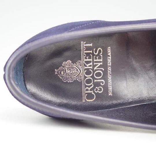 極美品★クロケット&ジョーンズ 7E【★コインローファー/376ラスト/RICHMOND 2】シティソール/スエード/紺/メンズ/Crockett&Jones★e038