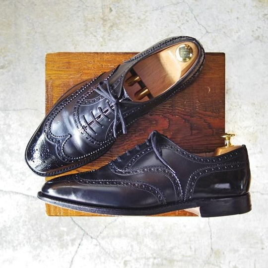 極上★チャーチ 90F/UK9【貴重★73ラスト仕様のバーウッド/BRISBANE】ブリスベン/5都市ロゴ/フルブローグ/カーフ/黒/Church's★e040