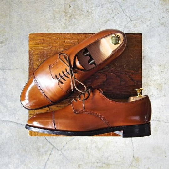 極上★ジョンロブ 6.5EE【貴重★8695ラスト/DERAN】ストレートチップ/ダービーシューズ/カーフ/Chestnut antique/メンズ/JOHN LOBB★e042