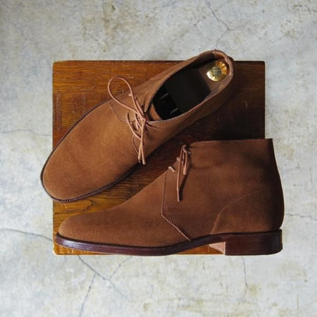 美品★クロケット&ジョーンズ 6E【貴重★(英)ジョージクレバリー別注/チャッカブーツ】スエード/GEORGE CLEVERLEY/Crockett&Jones★e050