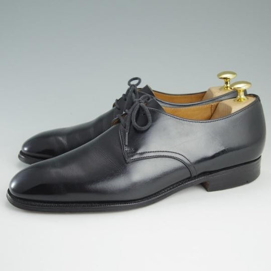 極上★チャーチ UK5.5程度/65D【旧チャーチ★73ラスト/3都市ロゴ】プレーントゥ/Vフロント/カーフ/黒/メンズ/Church's★e051