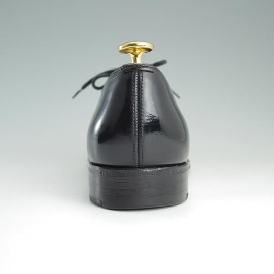 極上★チャーチ UK5.5程度/65D【旧チャーチ★73ラスト/3都市ロゴ】プレーントゥ/Vフロント/カーフ/黒/メンズ/Church's★e051