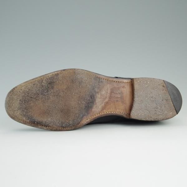 極上★チャーチ UK5.5程度/65D【旧チャーチ★73ラスト/3都市ロゴ】プレーントゥ/Vフロント/カーフ/黒/メンズ/Church's★e051