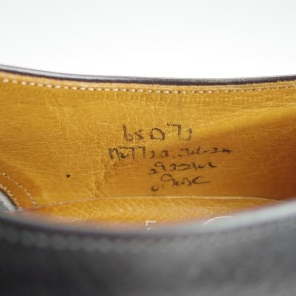 極上★チャーチ UK5.5程度/65D【旧チャーチ★73ラスト/3都市ロゴ】プレーントゥ/Vフロント/カーフ/黒/メンズ/Church's★e051