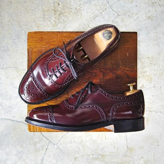 美品★チャーチ 60G/UK6【貴重★セミブローグ版BURWOOD/バーウッド】81ラスト/KEYHAM/ポリッシュドバインダーカーフ/赤茶/Church's★e053