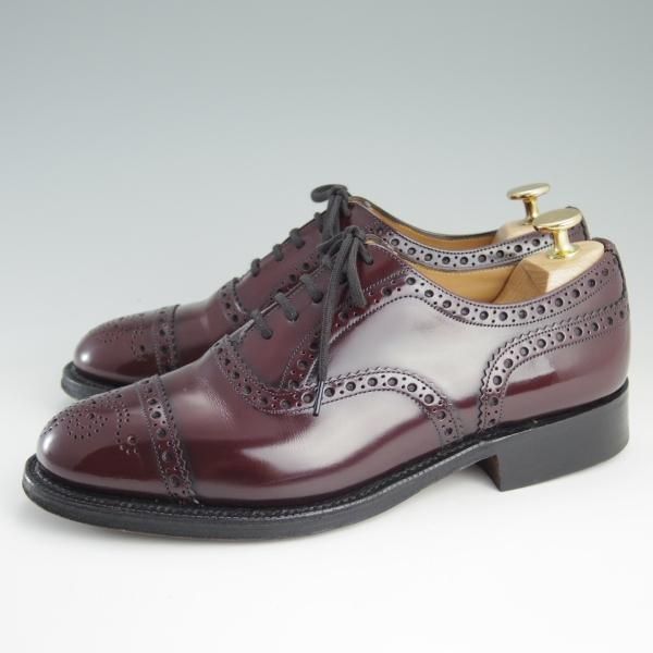 美品★チャーチ 60G/UK6【貴重★セミブローグ版BURWOOD/バーウッド】81ラスト/KEYHAM/ポリッシュドバインダーカーフ/赤茶/Church's★e053