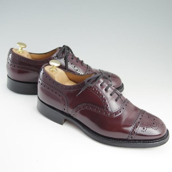 美品★チャーチ 60G/UK6【貴重★セミブローグ版BURWOOD/バーウッド】81ラスト/KEYHAM/ポリッシュドバインダーカーフ/赤茶/Church's★e053
