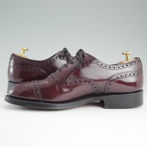 美品★チャーチ 60G/UK6【貴重★セミブローグ版BURWOOD/バーウッド】81ラスト/KEYHAM/ポリッシュドバインダーカーフ/赤茶/Church's★e053