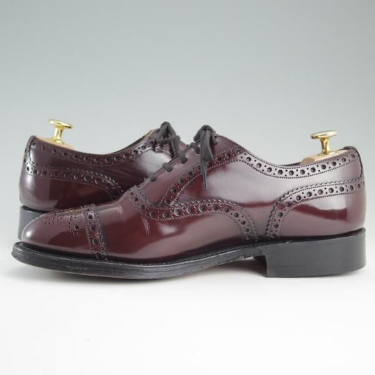 美品★チャーチ 60G/UK6【貴重★セミブローグ版BURWOOD/バーウッド】81ラスト/KEYHAM/ポリッシュドバインダーカーフ/赤茶/Church's★e053