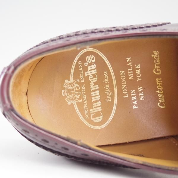 美品★チャーチ 60G/UK6【貴重★セミブローグ版BURWOOD/バーウッド】81ラスト/KEYHAM/ポリッシュドバインダーカーフ/赤茶/Church's★e053