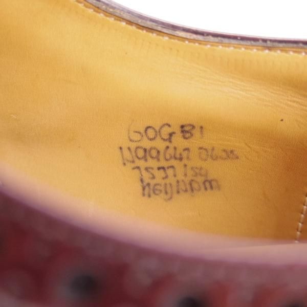 美品★チャーチ 60G/UK6【貴重★セミブローグ版BURWOOD/バーウッド】81ラスト/KEYHAM/ポリッシュドバインダーカーフ/赤茶/Church's★e053