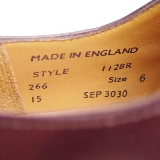 極美品★(英)SANDERS/サンダース SIZE 6【コマンドソール仕様★ストレートチップ/1128R】ポリッシュレザー/赤茶/メンズ★e057