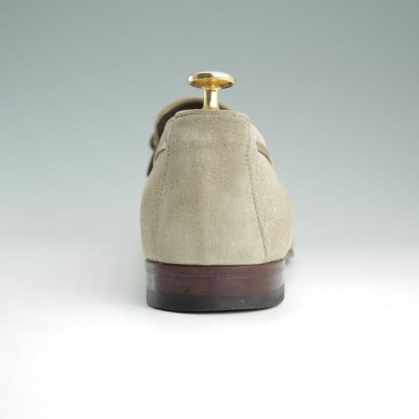 美品★(伊)サントーニ SIZE 8.5【★リボンローファー/8399-67】スリッポン/スエード/薄茶/メンズ/Santoni★e058