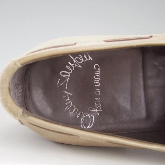 美品★(伊)サントーニ SIZE 8.5【★リボンローファー/8399-67】スリッポン/スエード/薄茶/メンズ/Santoni★e058