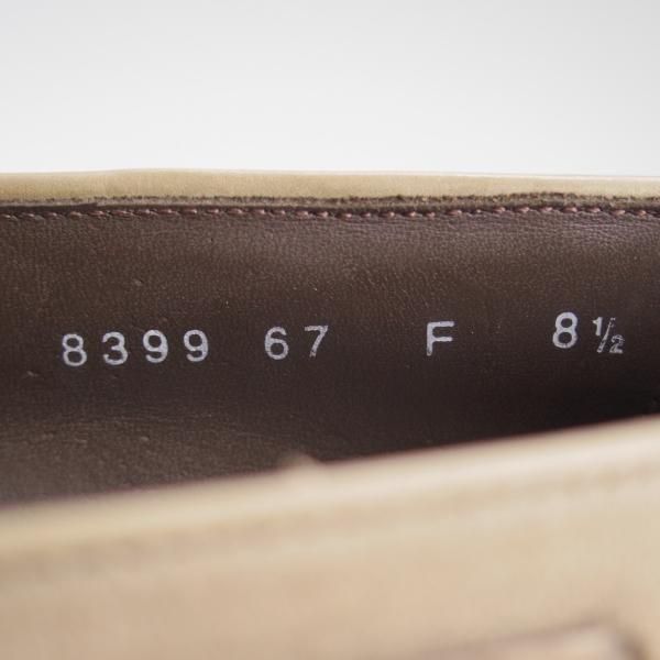 美品★(伊)サントーニ SIZE 8.5【★リボンローファー/8399-67】スリッポン/スエード/薄茶/メンズ/Santoni★e058