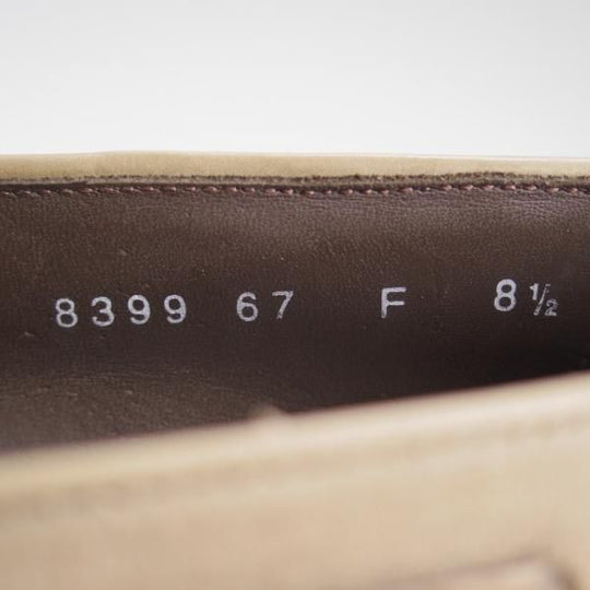 美品★(伊)サントーニ SIZE 8.5【★リボンローファー/8399-67】スリッポン/スエード/薄茶/メンズ/Santoni★e058