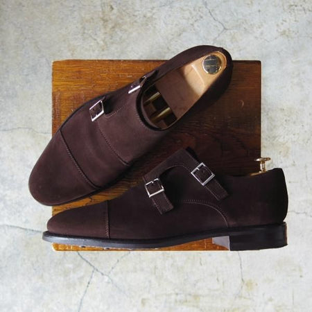 極美品★(スペイン製)Berwick/バーウィック SIZE 7【ダイナイトソール★グッドイヤーウェルテッド製法】ダブルモンク/スエード★e059