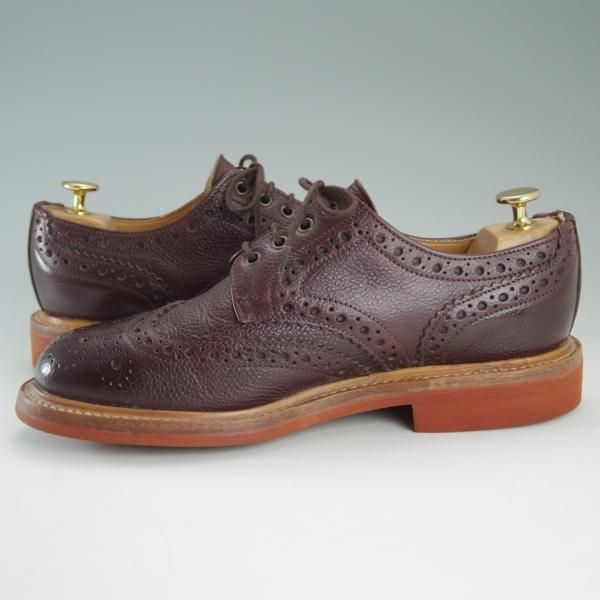 美品★(英)サンダース製 SIZE 6.5【コマンドソール仕様★(英)Herring Shoes別注/フルブローグ】グレインレザー/赤茶/SANDERS★e064