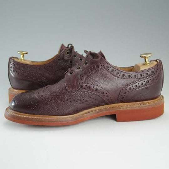 美品★(英)サンダース製 SIZE 6.5【コマンドソール仕様★(英)Herring Shoes別注/フルブローグ】グレインレザー/赤茶/SANDERS★e064