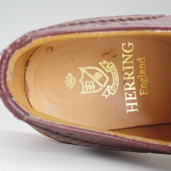 美品★(英)サンダース製 SIZE 6.5【コマンドソール仕様★(英)Herring Shoes別注/フルブローグ】グレインレザー/赤茶/SANDERS★e064