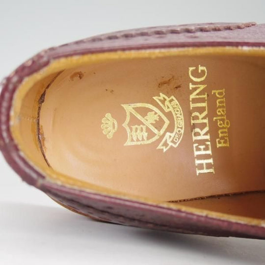 美品★(英)サンダース製 SIZE 6.5【コマンドソール仕様★(英)Herring Shoes別注/フルブローグ】グレインレザー/赤茶/SANDERS★e064