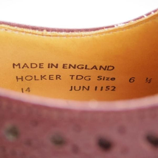 美品★(英)サンダース製 SIZE 6.5【コマンドソール仕様★(英)Herring Shoes別注/フルブローグ】グレインレザー/赤茶/SANDERS★e064