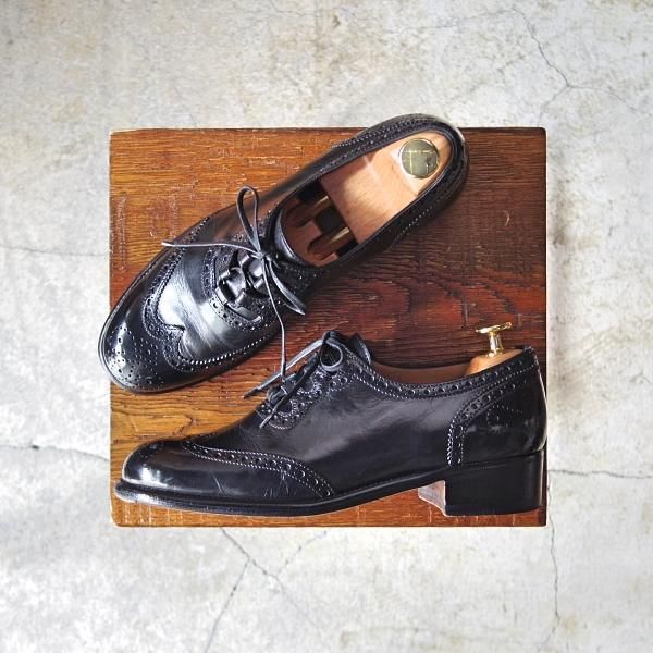 極上★(伊製)Le Yucca's/レユッカス(レディース) SIZE 37【貴重★エンツォ・ボナフェ製/ギリーシューズ】カーフ/黒/Enzo Bonafe★e065