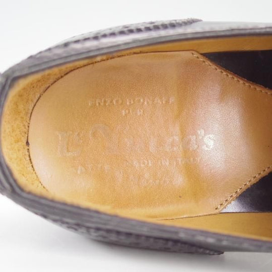 極上★(伊製)Le Yucca's/レユッカス(レディース) SIZE 37【貴重★エンツォ・ボナフェ製/ギリーシューズ】カーフ/黒/Enzo Bonafe★e065