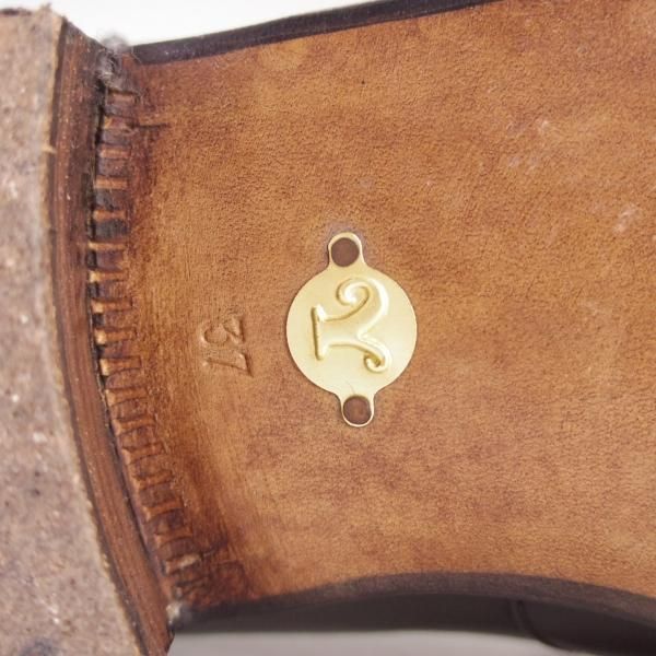 極上★(伊製)Le Yucca's/レユッカス(レディース) SIZE 37【貴重★エンツォ・ボナフェ製/ギリーシューズ】カーフ/黒/Enzo Bonafe★e065