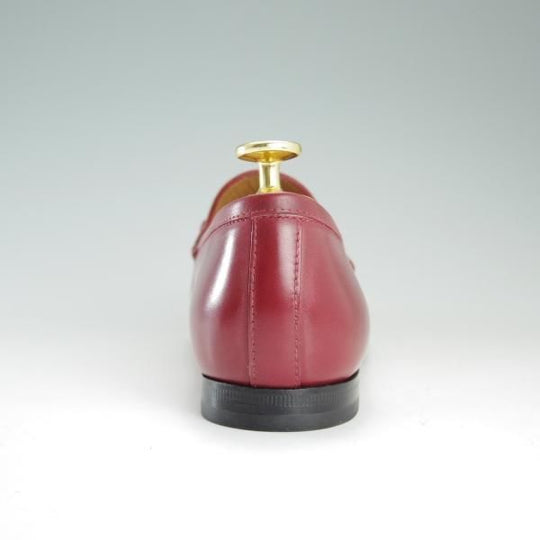 極美品★(伊)GUCCI/グッチ(レディース) SIZE 36.5【定価￥132,000〜★セミオーダー品/GUCCI DIY】ホースビットローファー/赤★e067