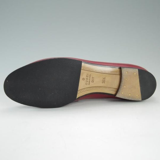 極美品★(伊)GUCCI/グッチ(レディース) SIZE 36.5【定価￥132,000〜★セミオーダー品/GUCCI DIY】ホースビットローファー/赤★e067
