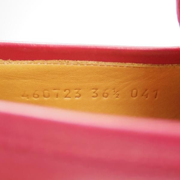 極美品★(伊)GUCCI/グッチ(レディース) SIZE 36.5【定価￥132,000〜★セミオーダー品/GUCCI DIY】ホースビットローファー/赤★e067