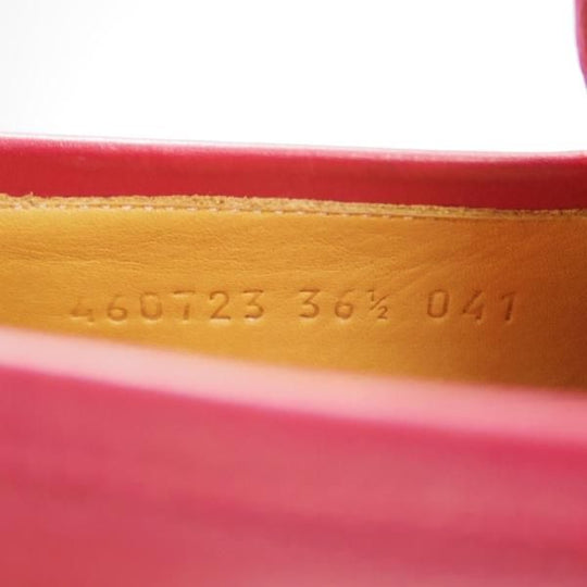 極美品★(伊)GUCCI/グッチ(レディース) SIZE 36.5【定価￥132,000〜★セミオーダー品/GUCCI DIY】ホースビットローファー/赤★e067
