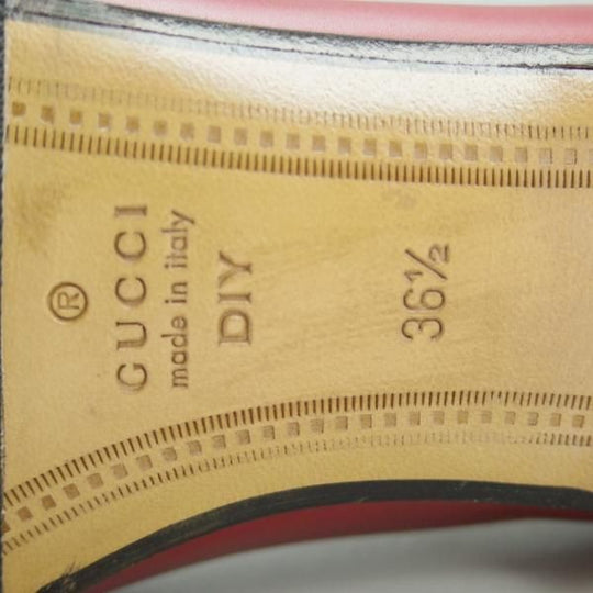 極美品★(伊)GUCCI/グッチ(レディース) SIZE 36.5【定価￥132,000〜★セミオーダー品/GUCCI DIY】ホースビットローファー/赤★e067
