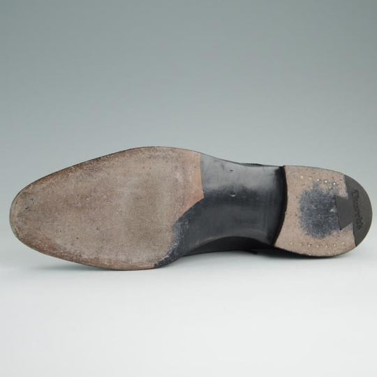 美品★チャーチ 70F/UK7【貴重★半カラス仕上げ/プレーントゥ/THURLBY】4都市ロゴ/Vフロント/カーフ/黒/メンズ/Church's★e069