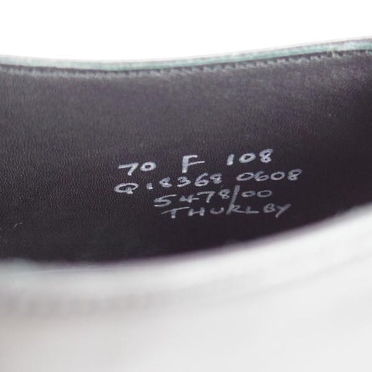 美品★チャーチ 70F/UK7【貴重★半カラス仕上げ/プレーントゥ/THURLBY】4都市ロゴ/Vフロント/カーフ/黒/メンズ/Church's★e069