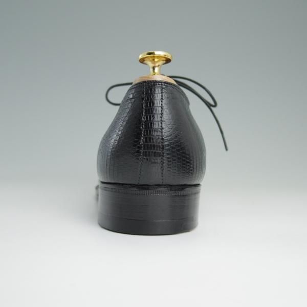 美品★チャーチ 65F/UK6.5【高額★リザード革仕様/旧チャーチ】84ラスト/3都市ロゴ/プレーントゥ/REAL LIZARD/黒/メンズ/Church's★e070