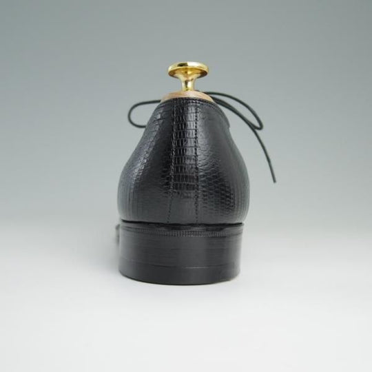 美品★チャーチ 65F/UK6.5【高額★リザード革仕様/旧チャーチ】84ラスト/3都市ロゴ/プレーントゥ/REAL LIZARD/黒/メンズ/Church's★e070