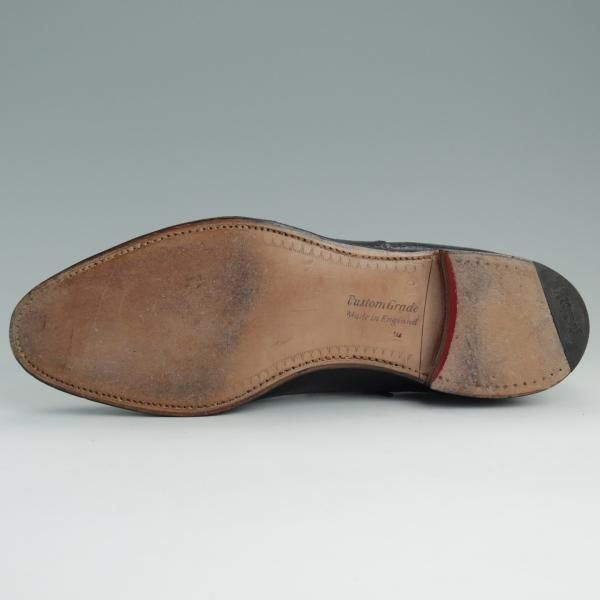 美品★チャーチ 65F/UK6.5【高額★リザード革仕様/旧チャーチ】84ラスト/3都市ロゴ/プレーントゥ/REAL LIZARD/黒/メンズ/Church's★e070