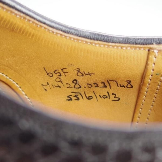 美品★チャーチ 65F/UK6.5【高額★リザード革仕様/旧チャーチ】84ラスト/3都市ロゴ/プレーントゥ/REAL LIZARD/黒/メンズ/Church's★e070